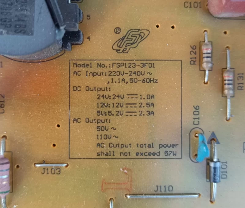 FSP123-3F01, ARÇELİK A43L 6652 5B POWER BESLEME