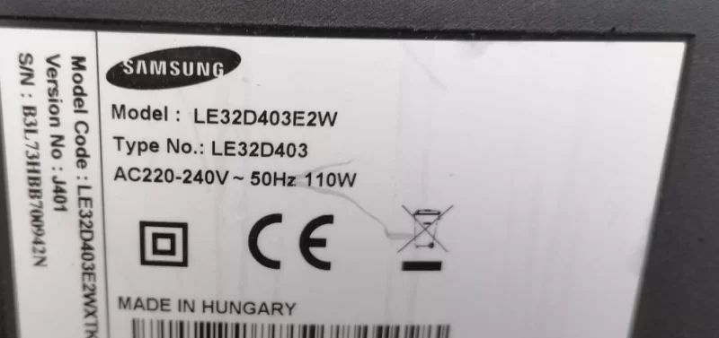 BN44-00468A, IV32HD_BSM, SAMSUNG LE32D403E2W POWER BESLEME