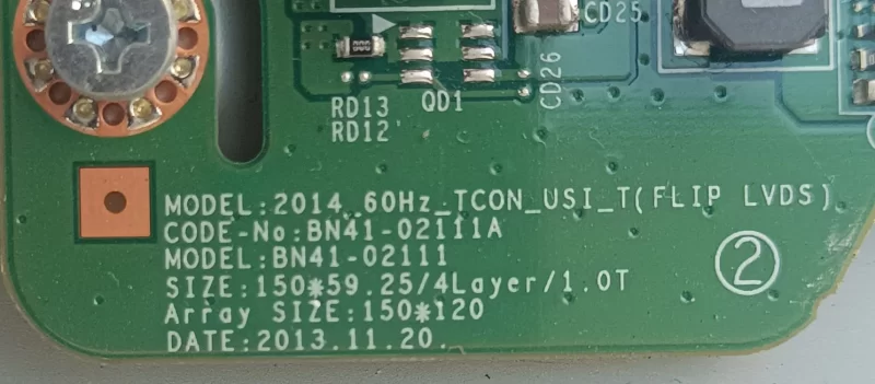 BN41-02111A, LSF480HN01, SAMSUNG UE48J5000AW TCON BOARD