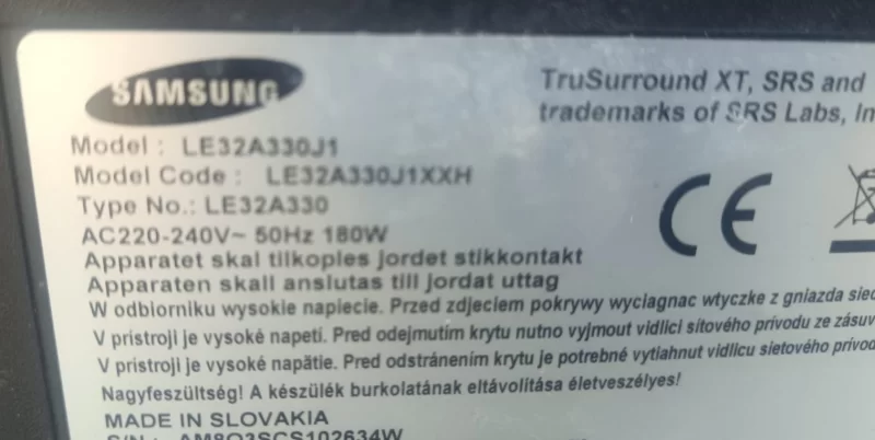 BN96-04770A, SAMSUNG LE32A330J1 HOPARLÖR TAKIMI