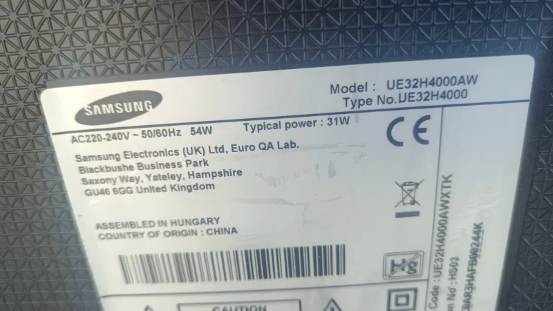 BN44-00696A , L32S0_ESM, SAMSUNG UE32H4000AW POWER BESLEME