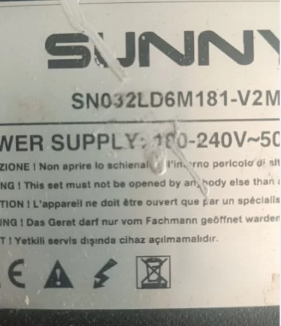 Ay090p-4sf01, Sunny Sn032ld6m181-V2 Power, Besleme