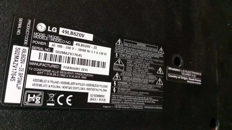 Ebr77970401, Lg 32lb652v, 49lb620v, 32mb25hm-P, 42lb582v, 42lb630v, 42lb620v, 47lb730v Ir Sensör