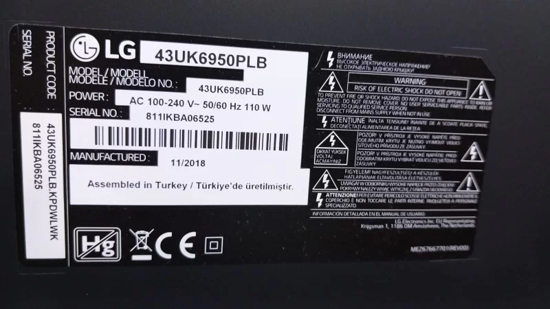 Eax67865101, Lg 43uk6950plb  Power Besleme