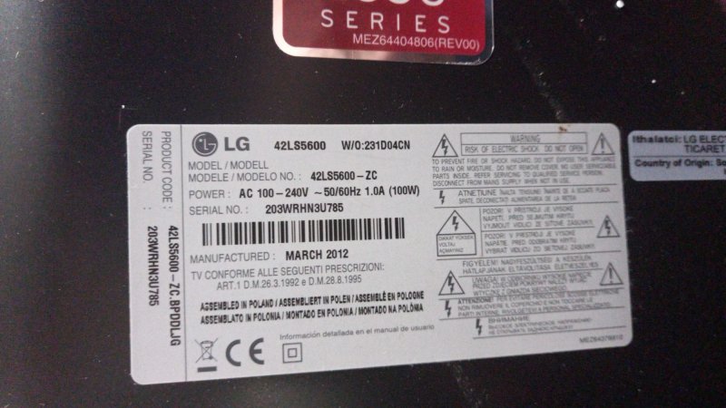 LG 42LS5600 LVDS KABLO EAD62046902 ikinci el