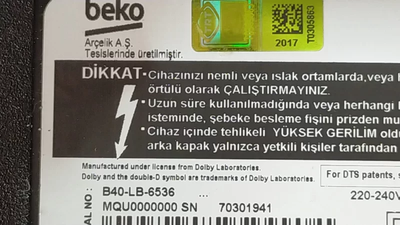 ZGY192-01,  ARÇELİK  A40 LB 5533 Kumanda Gözü IR