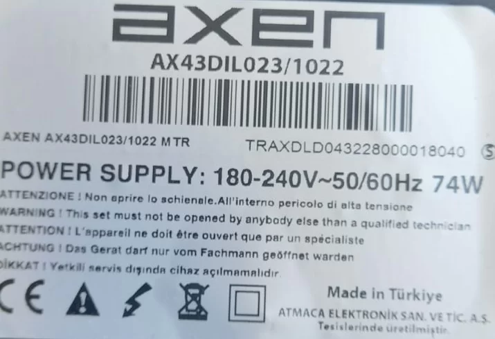 16AT017 Axen AX43DIL023  Main Board Anakart