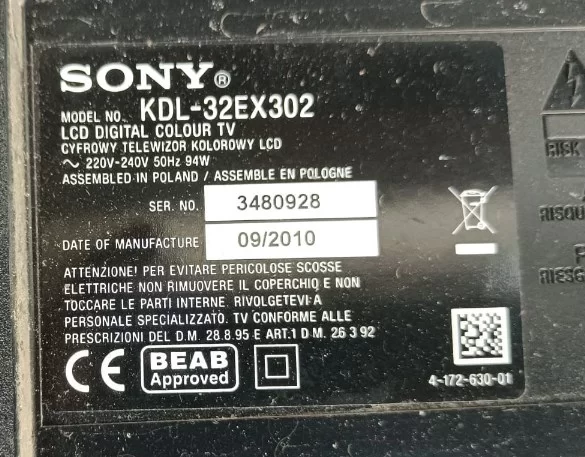1-881-019-32, Sony Kdl-32ex302 Mainboard,  Anakart