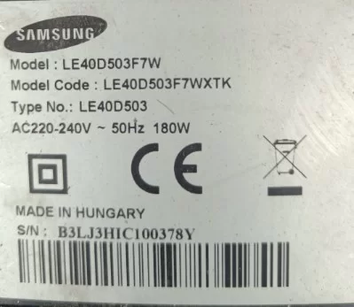 Samsung Le40d503f7wxtk, Sst400_08a01 Rev.0.0,Inverter