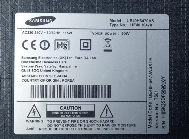 BN96-30335a, SAMSUNG Ue40h6470 HOPARLÖR 