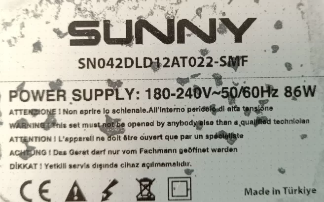 Ay118p-4sf01 , Sunny Sn042dld12at022 Power, Besleme Kartı