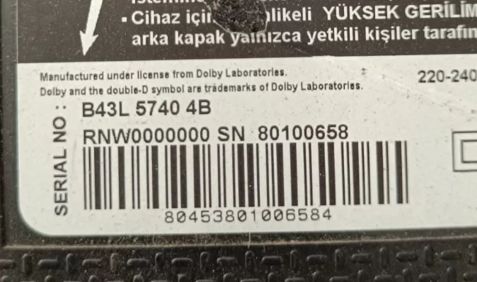 ZGY192-01, Beko B43l 5740 4b KUMANDA GÖZÜ IR