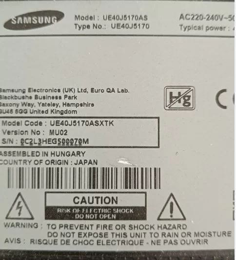 Bn41-00703a, Samsung Ue40j5170as Power, Besleme