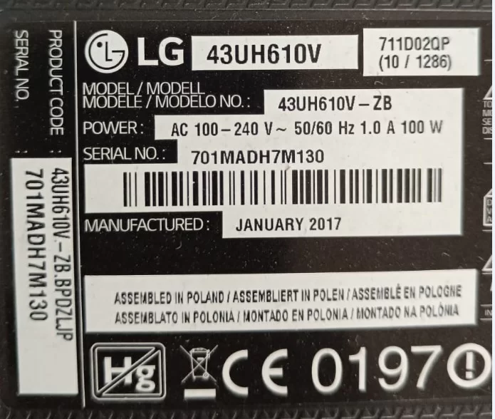 6870c-0584b, Lg 43uh610v T-Con Kartı