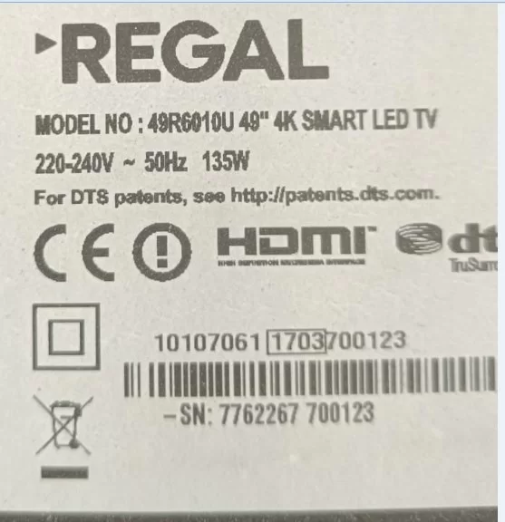 17wfm07, Regal 49r6010u Wifi Modül