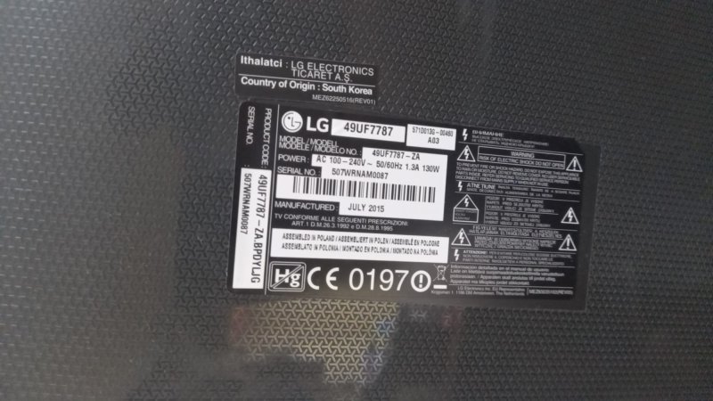 EAX66306501 (1.9) LG  49UF7787, 49UF8507-ZB, BESLEME KARTI