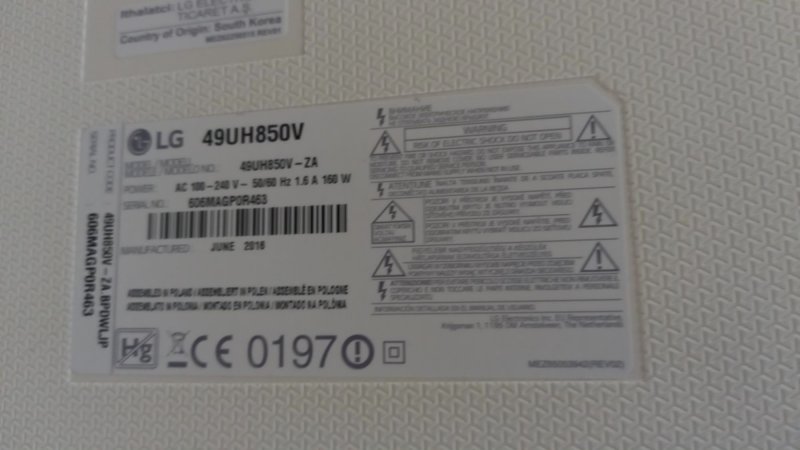 LG 49UH850V  LC490EQH-DJF1, LED BAR orjinal ikinci el