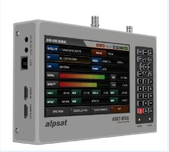 Alpsat AS07STCA-4K Dvb S-S2/T-T2/C/J.83B /Isdb-T Combo Uydu Sinyal Bulucu Metre, Satfinder 7