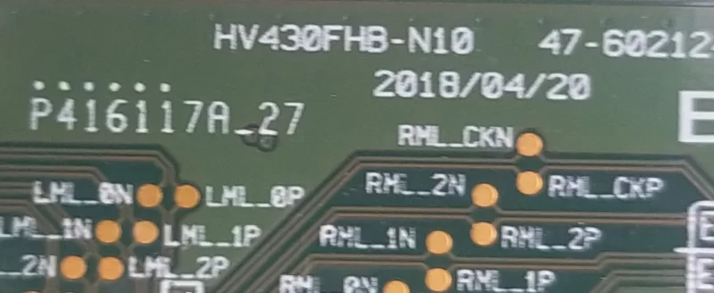 HV430FHB-N10  Arçelik  A43L58454B T-con Board