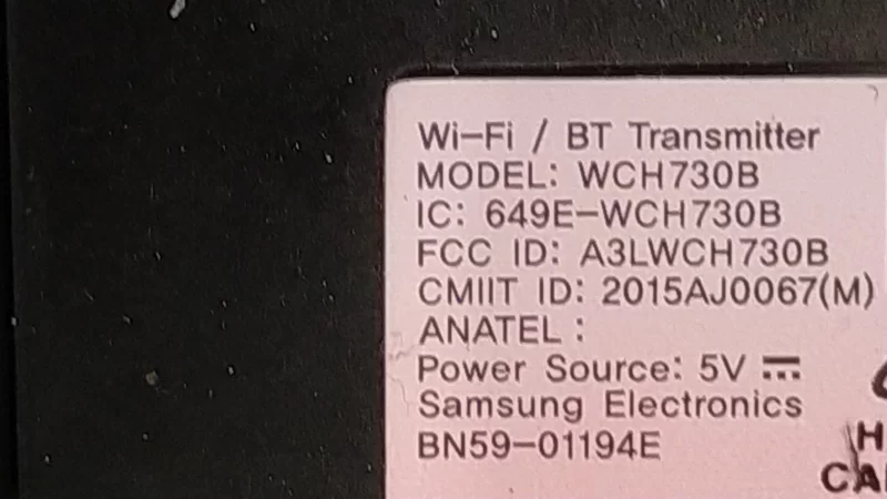 WCH730B , BN59-01194E , Samsung UE55JU7500 Wifi Modül