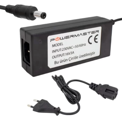 POWERMASTER 16 VOLT - 3 AMPER, 5.5X2.5 UÇLU SANTRAL ADAPTÖRÜ