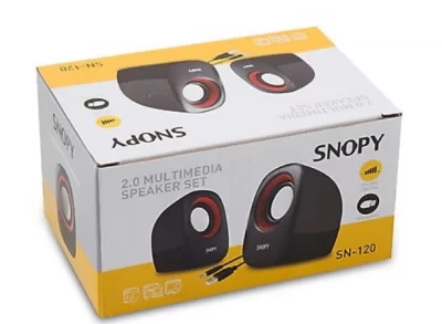 SNOPY SN-120, 6W, 1+1, Masaüstü, USB, Speaker, (Siyah-Kırmızı)