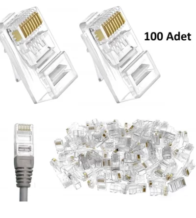 Concord C-5545 Rj45 Cat5 / Cat5e Konnektör 100 Adet Utp Jak Jack Ethernet Uç  Cat 5 Rj45 Jack